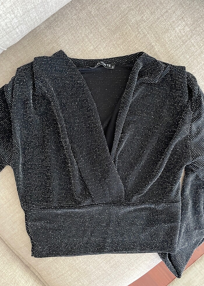 kadın uzun kollu bluz parıltılı - Görsel 3