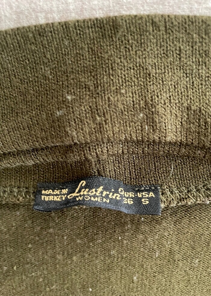 kadın haki uzunkollu elbise - Görsel 2