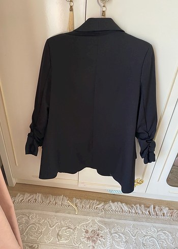 m Beden Siyah Düğmeli Kadın Blazer Ceket