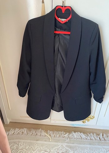 Siyah Düğmeli Kadın Blazer Ceket