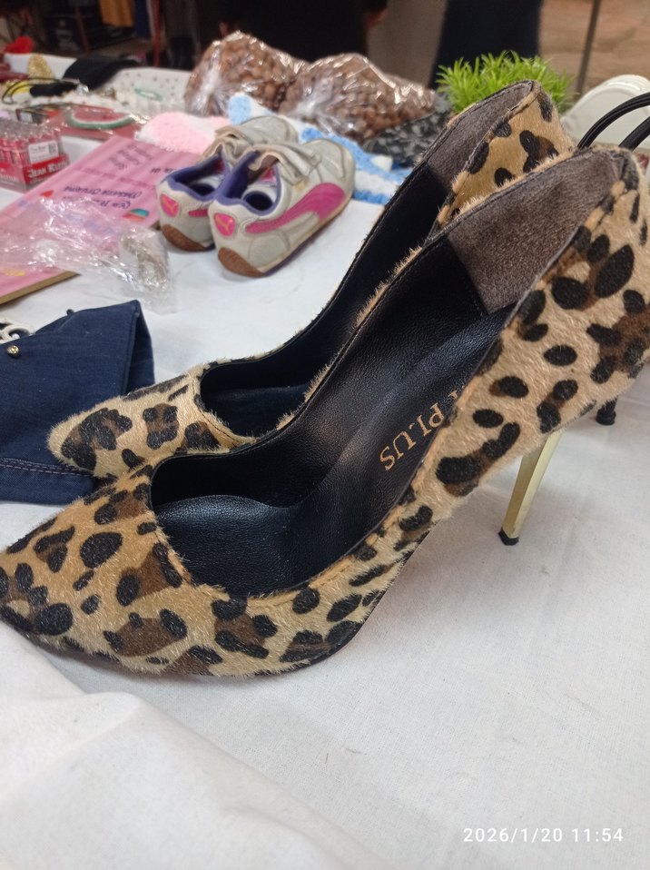 Kahverengi Leopar Desenli Süet Stiletto - Görsel 3