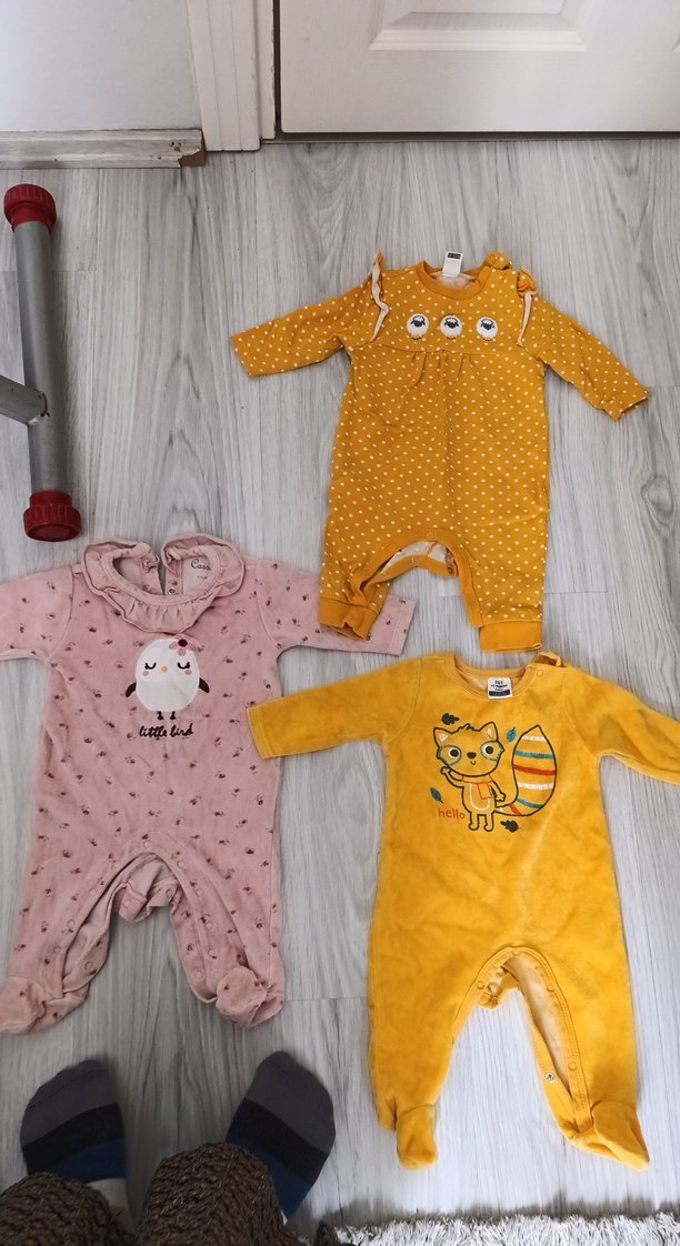 Nakışlı, Örgü Detaylı Renkli Bebek Kız Tulumu - Görsel 2