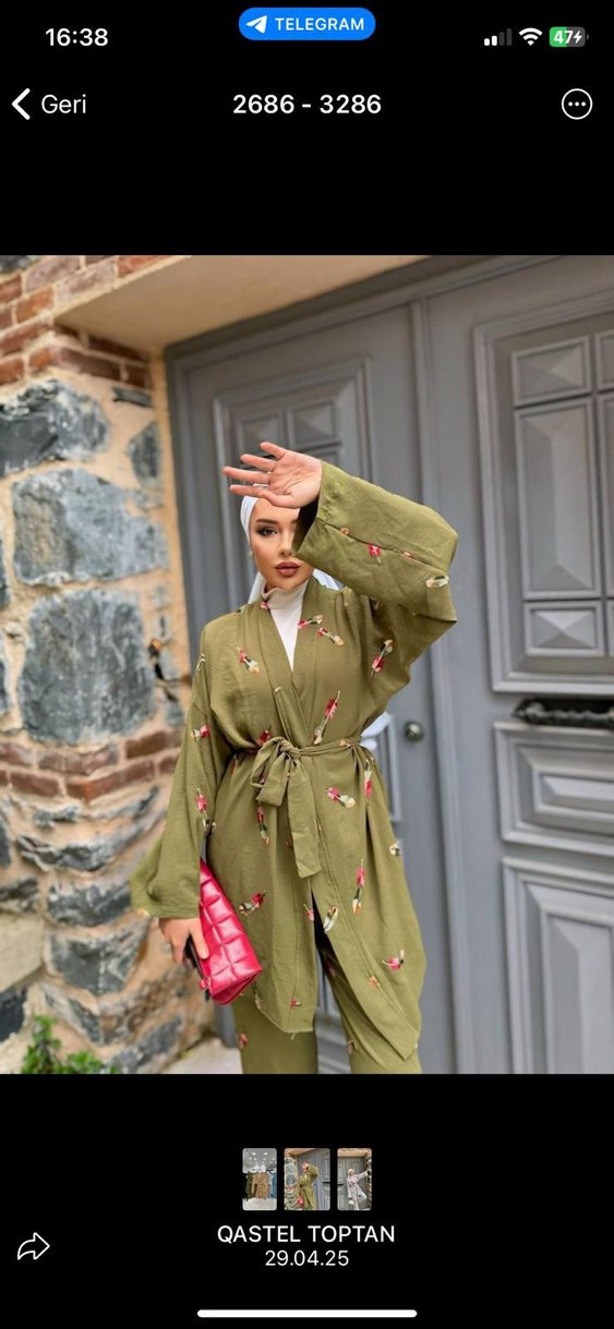 Uzun Gri Bağlamalı Kimono 38 44 - Görsel 2