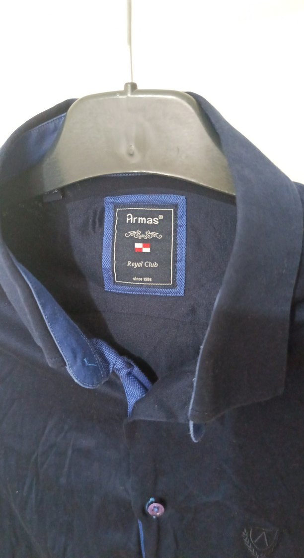 Lacivert Uzun Kollu Erkek Gömlek - Görsel 3