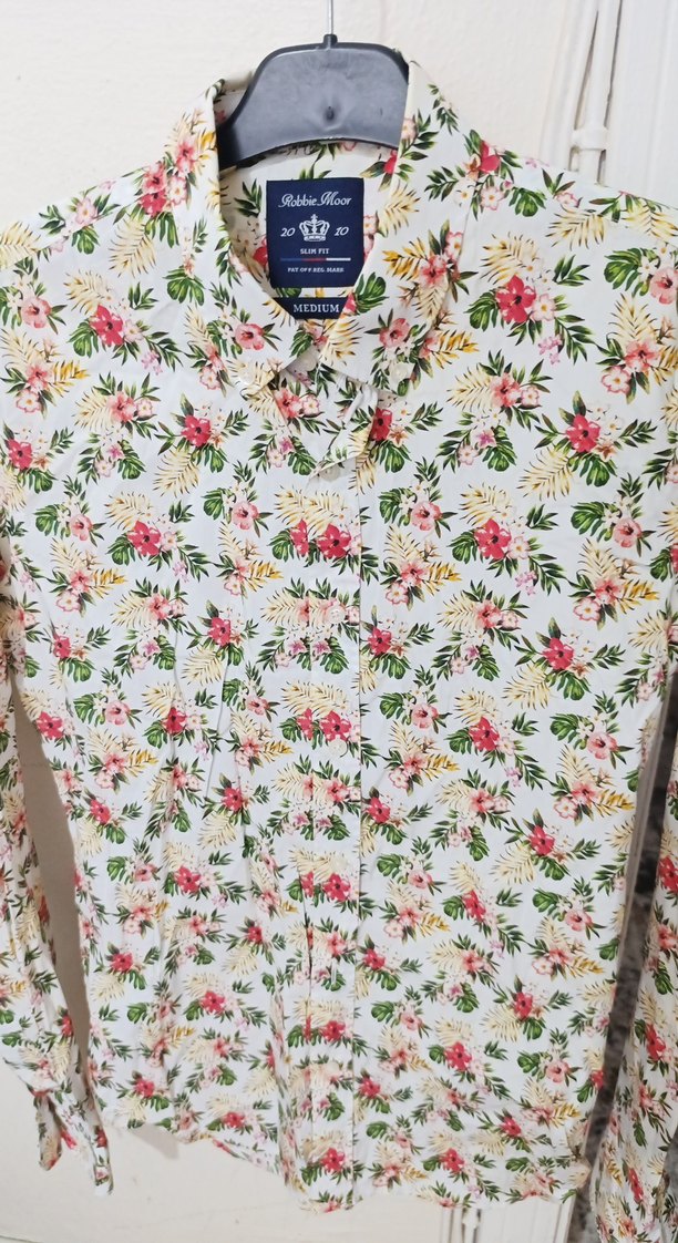 Çiçek Desenli Uzun Kollu Erkek Gömlek m beden - Görsel 3