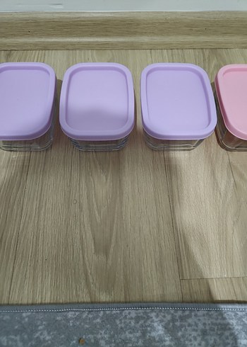 Pastel Mor Kapaklı Saklama Kapları