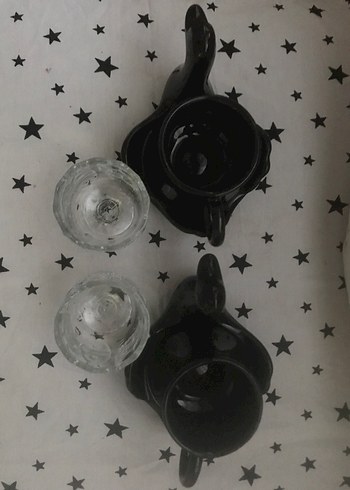 Siyah Kuğu Tasarımlı Seramik Fincan Seti - Görsel 4