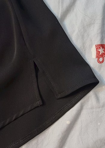 RedShow Uzun Kollu Siyah Deri Detaylı Tunik - Görsel 3