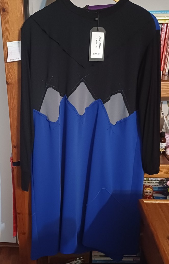 RwdShow Uzun Kollu Rahat Kesim Siyah Lacivert Tunik - Görsel 2