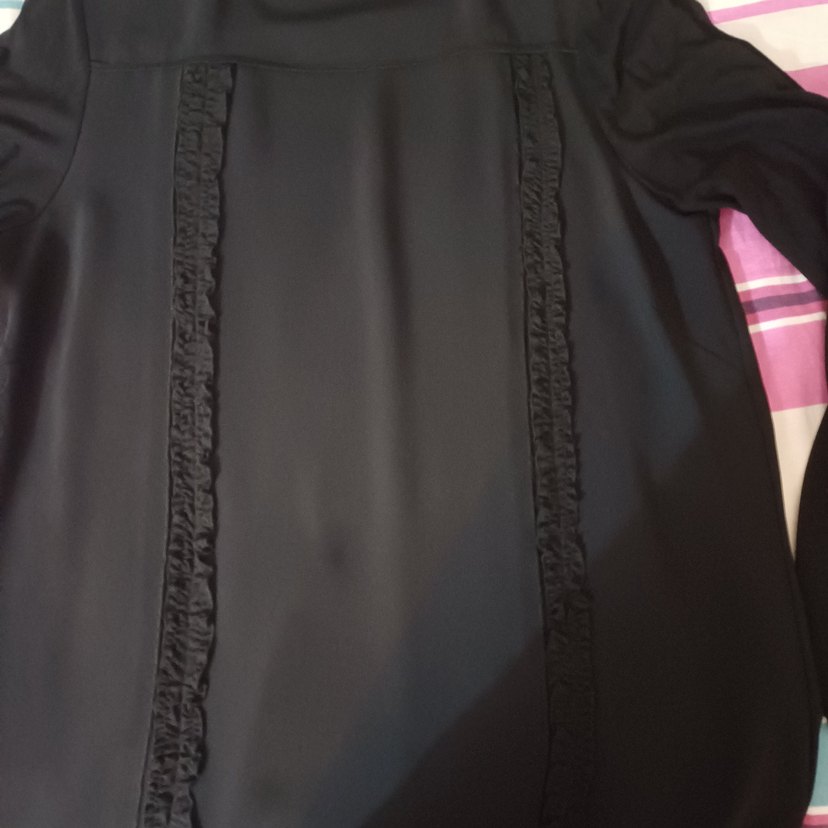 Uzun Kollu Fırfır ve Pile Detaylı Kadın Elbise - Görsel 3