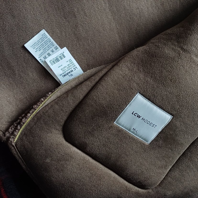 Kahverengi Yaka Peluş Teddy Ceket - Görsel 3