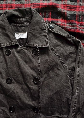 Gri Denim Uzun Trençkot - Görsel 2