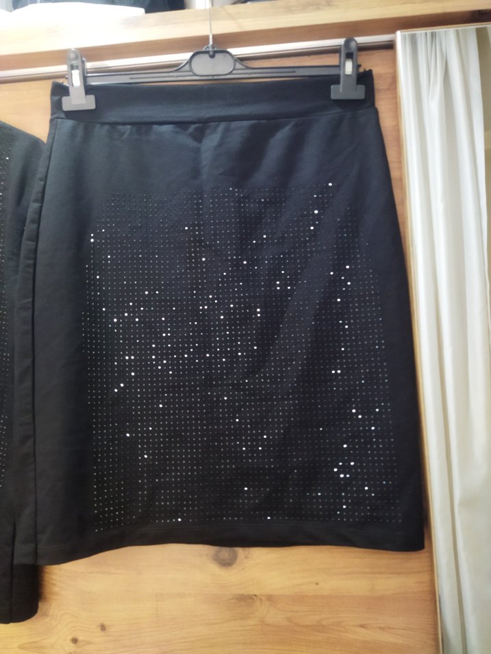 Siyah Payetli Kısa Kollu ikili takım - Görsel 3