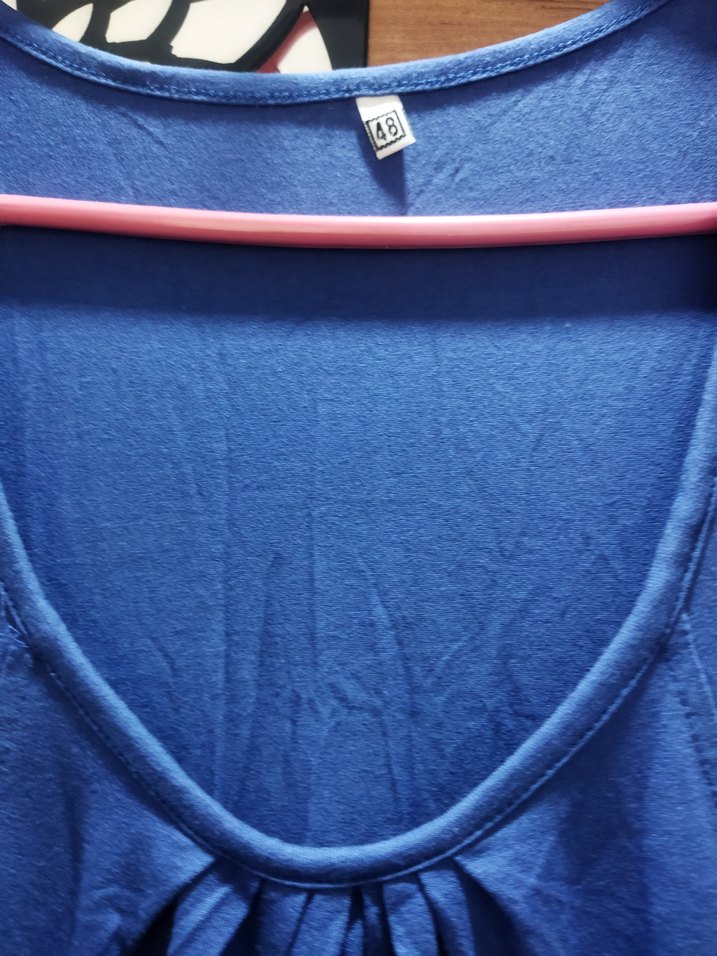 Mavi Kolsuz Uzun  Elbise - Görsel 3