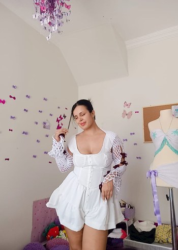 s Beden beyaz Renk Dantel Detaylı Beyaz Örgü Kadın bolero Kurdele detaylı