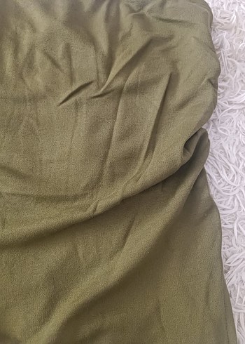Diğer yeşil renkli straplez üst crop