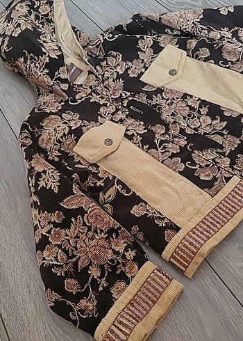 Diğer Kız Çocuk Desenli Bohem Düğmeli Ceket