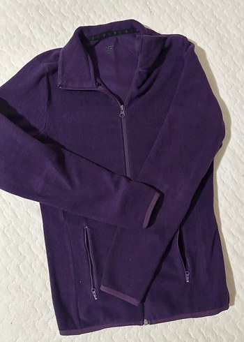 Mor Fermuarlı Kadın Polar Ceket - Görsel 3