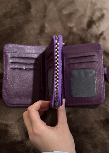 Mor Deri Kadın Cüzdanı Tokalı - Görsel 3