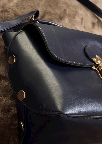 Klasik Siyah Deri Kadın Çanta - Görsel 2