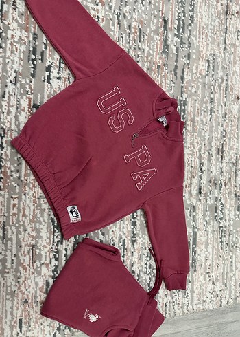 Bordo kız takım Sweatshirt Fermuarlı Nakışlı