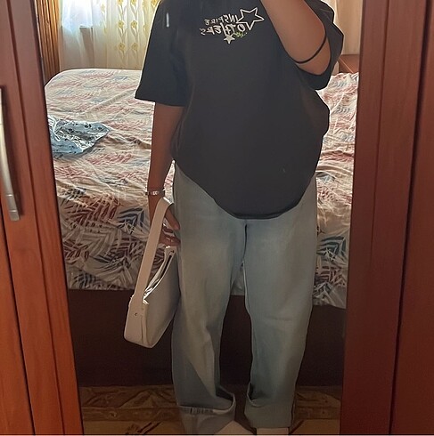 Yüksek bel wide leg jean