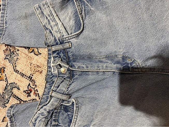 diğer Beden mavi Renk Yüksek bel wide leg jean