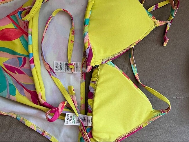 38 Beden Desenli bikini takımı