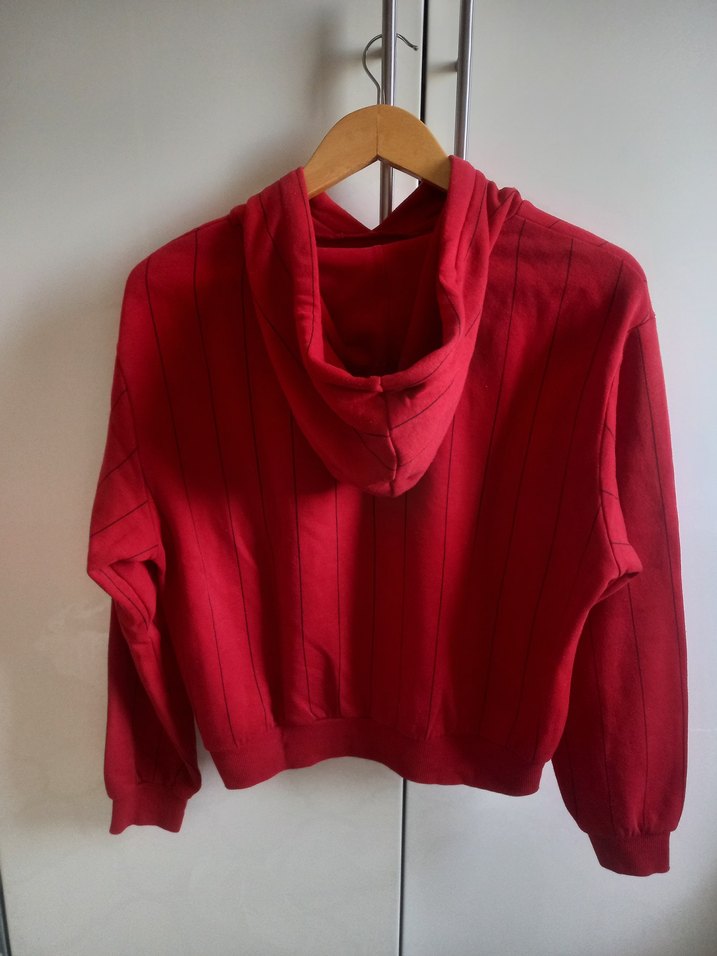 Kırmızı Kapüşonlu Baskılı Sweatshirt - Görsel 2