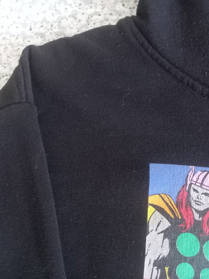 Siyah Marvel Baskılı Kapüşonlu Sweatshirt - Görsel 5