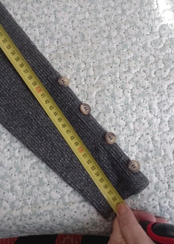 Oasis Düğmeli Gri Yüksek Yaka Kadın Kazak - Görsel 7