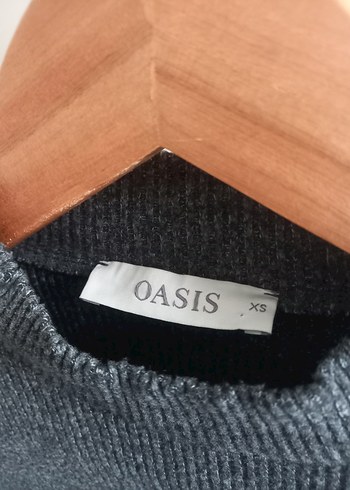 Oasis Düğmeli Gri Yüksek Yaka Kadın Kazak - Görsel 3