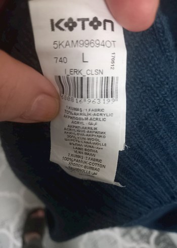 Koton erkek Triko Bisiklet Yaka Kazak - Görsel 3