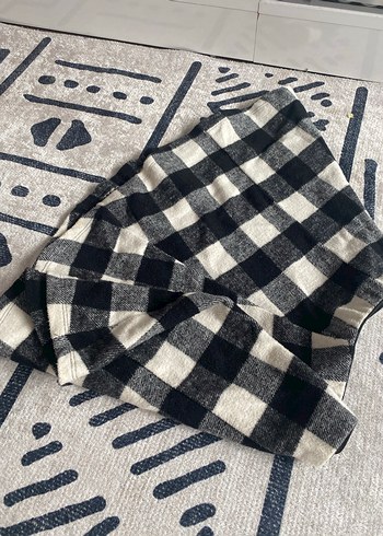 Siyah Ekoseli Pamuk Midi Etek - Görsel 2