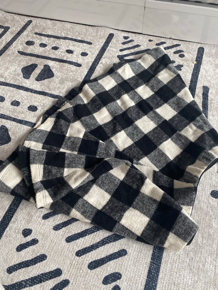 Siyah Ekoseli Pamuk Midi Etek - Görsel 2