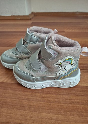 Kız Çocuk Gri Cırt Cırtlı Spor Ayakkabı - Görsel 2