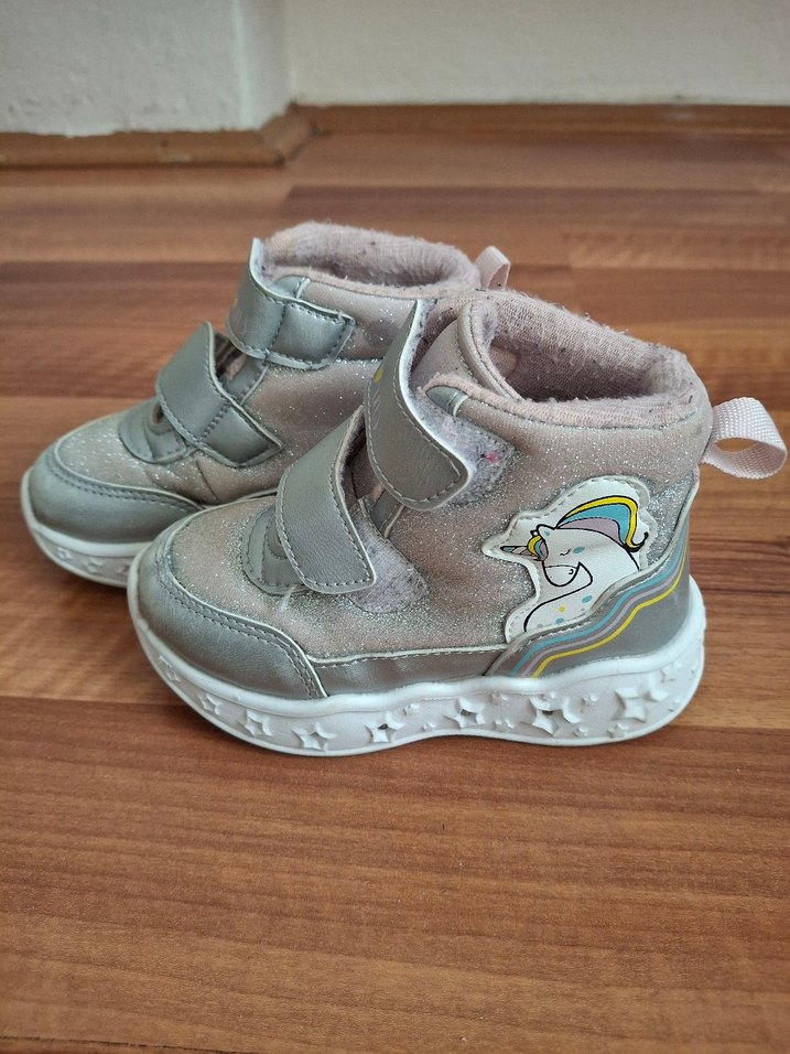 Kız Çocuk Gri Cırt Cırtlı Spor Ayakkabı - Görsel 2