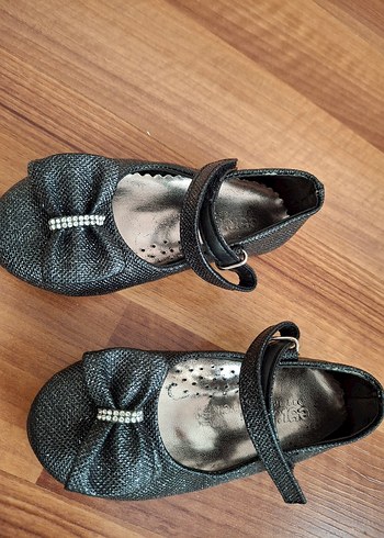 Kız Çocuk Gri Yılan Desenli Tokalı Babet - Görsel 3