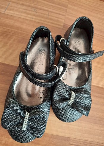 Kız Çocuk Gri Yılan Desenli Tokalı Babet - Görsel 2