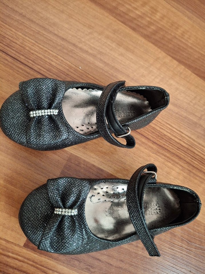 Kız Çocuk Gri Yılan Desenli Tokalı Babet - Görsel 3