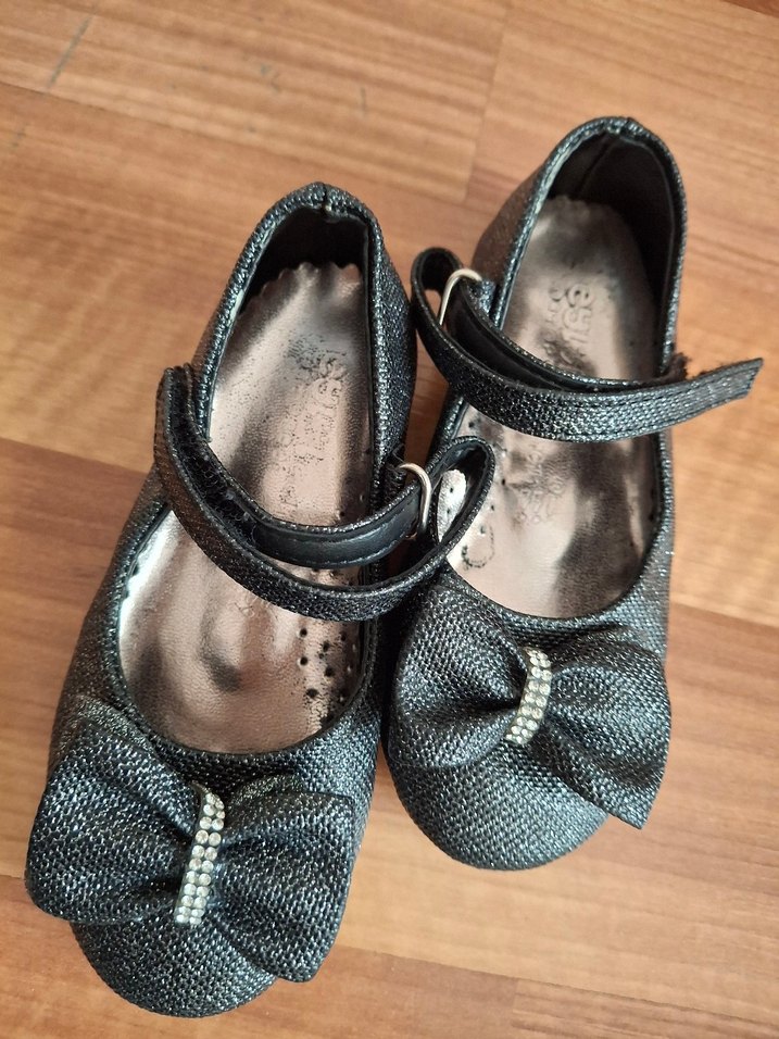 Kız Çocuk Gri Yılan Desenli Tokalı Babet - Görsel 2