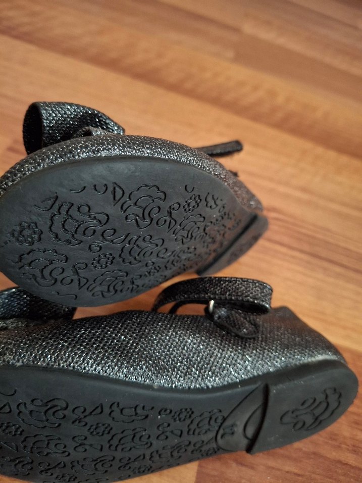 Kız Çocuk Gri Yılan Desenli Tokalı Babet - Görsel 4