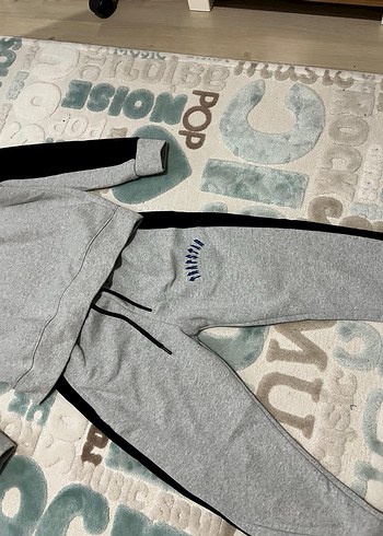 s Beden Trapstar Baskılı Gri Siyah Kapüşonlu Sweatshirt
