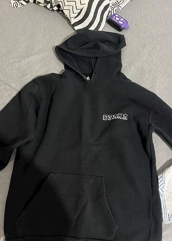 Siyah Kapüşonlu Kadın Sweatshirt