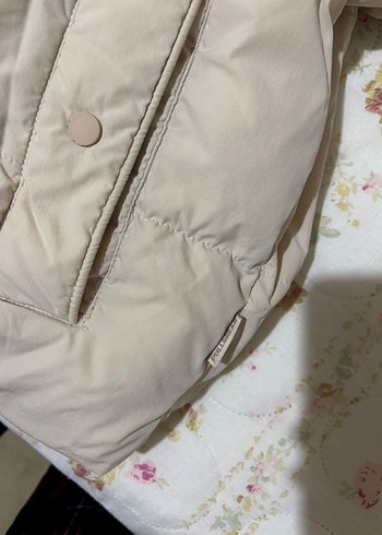 Bej Kadın Puff Mont Yüksek Yaka - Görsel 4