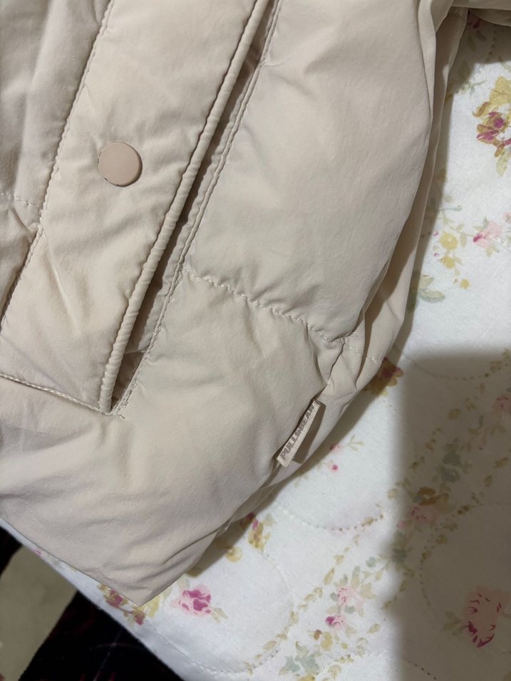 Bej Kadın Puff Mont Yüksek Yaka - Görsel 4