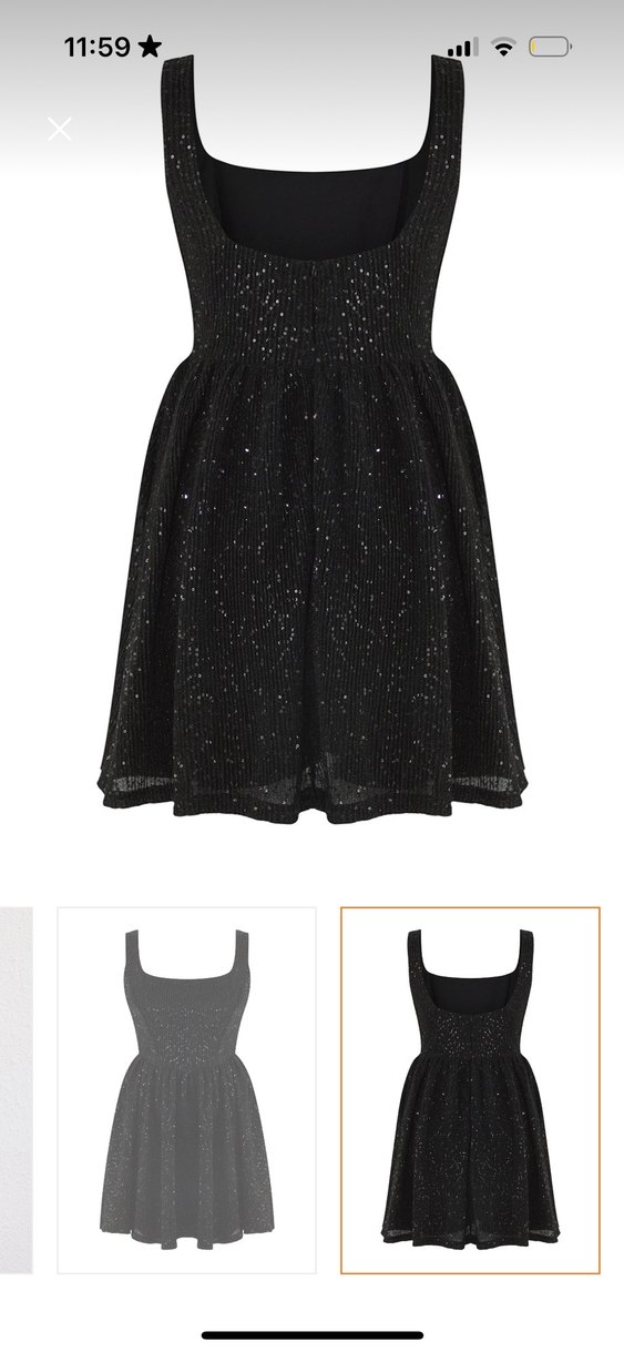 siyah taşlı elbise - Görsel 2