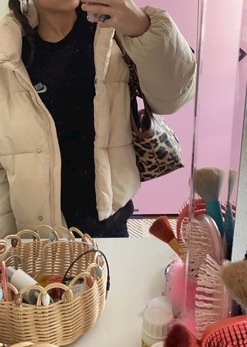 Beyaz Şişme Midi Kadın Kışlık Mont - Görsel 3