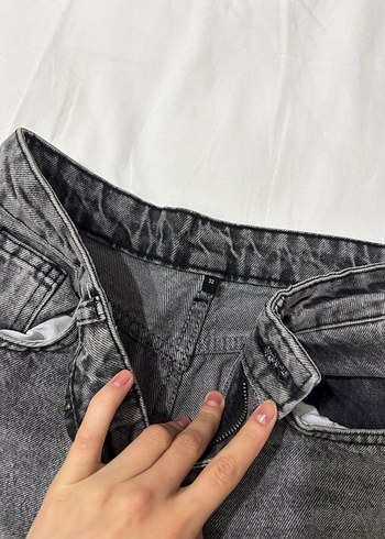 Gri Regular Fit Midi Kadın Denim Pantolon - Görsel 2