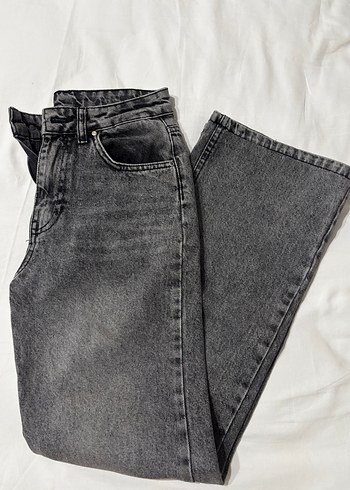 Gri Regular Fit Midi Kadın Denim Pantolon - Görsel 4